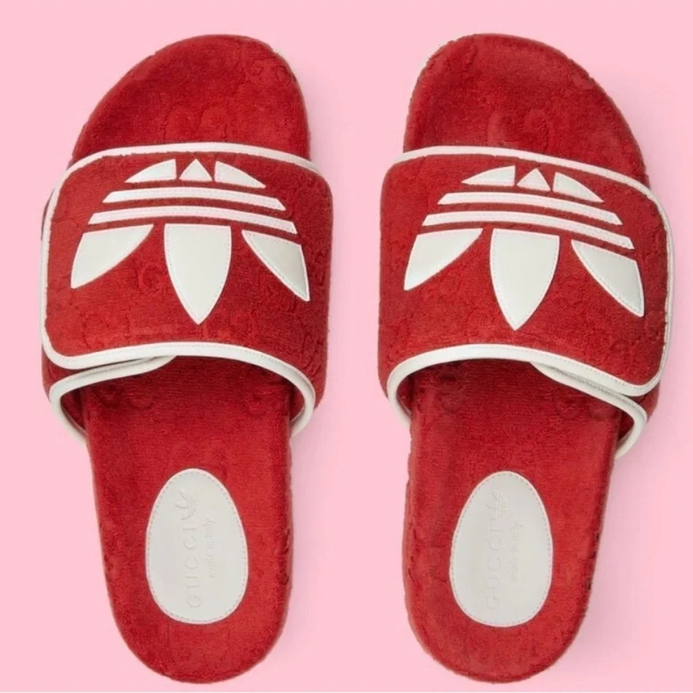GUCCI x ADIDAS RARE Terry Cloth GG Monogram Sandals